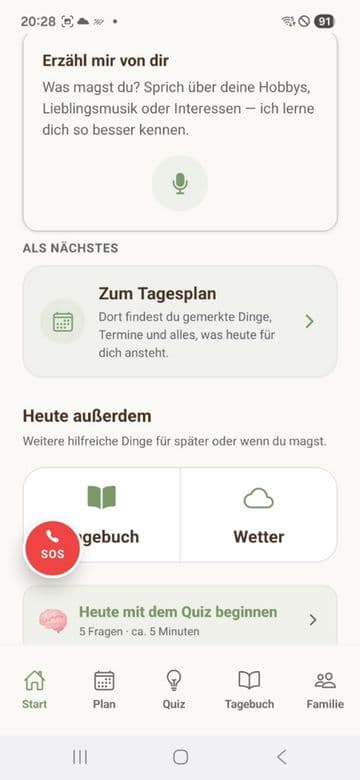 App-Screenshot: Morgen-Briefing